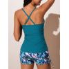 imageMiYang Twist Front Tankini Swimsuits for Women 2025 Flattering Tummy Control Ribbed TwoPiece Bathing SuitsBeige Teal Lush