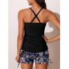 imageMiYang Twist Front Tankini Swimsuits for Women 2025 Flattering Tummy Control Ribbed TwoPiece Bathing SuitsBlack Paisley