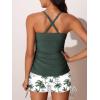 imageMiYang Twist Front Tankini Swimsuits for Women 2025 Flattering Tummy Control Ribbed TwoPiece Bathing SuitsGreen Shadow on White
