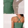 imageMiYang Twist Front Tankini Swimsuits for Women 2025 Flattering Tummy Control Ribbed TwoPiece Bathing SuitsPalm Leaf Print