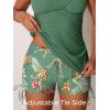 imageMiYang Twist Front Tankini Swimsuits for Women 2025 Flattering Tummy Control Ribbed TwoPiece Bathing SuitsPalm Leaf Print