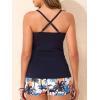 imageMiYang Twist Front Tankini Swimsuits for Women 2025 Flattering Tummy Control Ribbed TwoPiece Bathing SuitsSunset Palm Silhouette