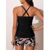 imageMiYang Twist Front Tankini Swimsuits for Women 2025 Flattering Tummy Control Ribbed TwoPiece Bathing SuitsTropical Printing