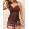 imageMiYang Twist Front Tankini Swimsuits for Women 2025 Flattering Tummy Control Ribbed TwoPiece Bathing SuitsWave Geometry
