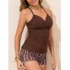 imageMiYang Twist Front Tankini Swimsuits for Women 2025 Flattering Tummy Control Ribbed TwoPiece Bathing SuitsWave Geometry