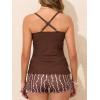 imageMiYang Twist Front Tankini Swimsuits for Women 2025 Flattering Tummy Control Ribbed TwoPiece Bathing SuitsWave Geometry