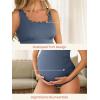 imageSummer Mae Ribbed Maternity One Piece Swimsuit Scalloped Cut Out Pregnancy Bathing Suit Square NeckBaby Blue