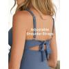 imageSummer Mae Ribbed Maternity One Piece Swimsuit Scalloped Cut Out Pregnancy Bathing Suit Square NeckBaby Blue