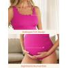 imageSummer Mae Ribbed Maternity One Piece Swimsuit Scalloped Cut Out Pregnancy Bathing Suit Square NeckCerise