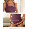 imageSummer Mae Ribbed Maternity One Piece Swimsuit Scalloped Cut Out Pregnancy Bathing Suit Square NeckPlum