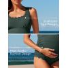 imageSummer Mae Ribbed Maternity One Piece Swimsuit Scalloped Cut Out Pregnancy Bathing Suit Square NeckSacramento