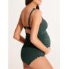 imageSummer Mae Ribbed Maternity One Piece Swimsuit Scalloped Cut Out Pregnancy Bathing Suit Square NeckSacramento