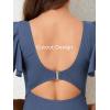 imageSummer Mae Ribbed Maternity Swimsuit Cutout One Piece Ruffle Sleeve Pregnancy Bathing Suit High Waisted SwimwearBaby Blue