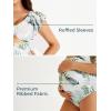 imageSummer Mae Ribbed Maternity Swimsuit Cutout One Piece Ruffle Sleeve Pregnancy Bathing Suit High Waisted SwimwearLeafy Oasis