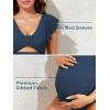 imageSummer Mae Ribbed Maternity Swimsuit Cutout One Piece Ruffle Sleeve Pregnancy Bathing Suit High Waisted SwimwearNordic Blue