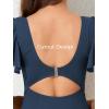 imageSummer Mae Ribbed Maternity Swimsuit Cutout One Piece Ruffle Sleeve Pregnancy Bathing Suit High Waisted SwimwearNordic Blue