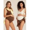 imageSummer Mae Womens Maternity Bodysuits Scoop Neck Pregnancy One Piece Jumpsuits Sleeveless Tank Tops ShapewearIvory White