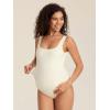 imageSummer Mae Womens Maternity Bodysuits Scoop Neck Pregnancy One Piece Jumpsuits Sleeveless Tank Tops ShapewearIvory White