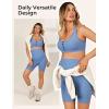 imageSummer Mae Maternity 2 Piece Outfit Set Activewear for Women Ribbed Workout Yoga Pregnancy Sporty High Waist Short Button Padded Crop Top Denim Blue 46