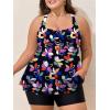 imageSummer Mae Plus Size Tankini Swimsuits for Women Two Piece Bathing Suit with Pockets Shorts Tummy Control SwimwearColorful Sunflowers
