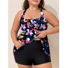 imageSummer Mae Plus Size Tankini Swimsuits for Women Two Piece Bathing Suit with Pockets Shorts Tummy Control SwimwearColorful Sunflowers