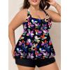 imageSummer Mae Plus Size Tankini Swimsuits for Women Two Piece Bathing Suit with Pockets Shorts Tummy Control SwimwearColorful Sunflowers