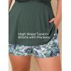 imageSummer Mae Plus Size Tankini Swimsuits for Women Two Piece Bathing Suit with Pockets Shorts Tummy Control SwimwearConiferous Forest Fluttering