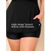 imageSummer Mae Plus Size Tankini Swimsuits for Women Two Piece Bathing Suit with Pockets Shorts Tummy Control SwimwearRibbed Black