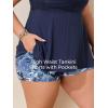 imageSummer Mae Plus Size Tankini Swimsuits for Women Two Piece Bathing Suit with Pockets Shorts Tummy Control SwimwearRibbed Blue Leaves