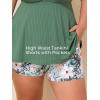 imageSummer Mae Plus Size Tankini Swimsuits for Women Two Piece Bathing Suit with Pockets Shorts Tummy Control SwimwearRibbed Green Hawaii