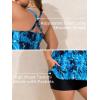 imageSummer Mae Plus Size Tankini Swimsuits for Women Two Piece Bathing Suit with Pockets Shorts Tummy Control SwimwearTiedye Blue Leaves