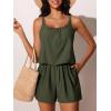 imageSummer Mae Swim Romper Womens One Piece Swimsuits with Pockets 2025 Blouson Modest Bathing SuitsArmy Green