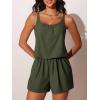imageSummer Mae Swim Romper Womens One Piece Swimsuits with Pockets 2025 Blouson Modest Bathing SuitsArmy Green