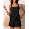 imageSummer Mae Swim Romper Womens One Piece Swimsuits with Pockets 2025 Blouson Modest Bathing SuitsBlack