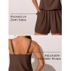 imageSummer Mae Swim Romper Womens One Piece Swimsuits with Pockets 2025 Blouson Modest Bathing SuitsBrown