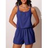 imageSummer Mae Swim Romper Womens One Piece Swimsuits with Pockets 2025 Blouson Modest Bathing SuitsNavy Blue