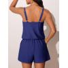 imageSummer Mae Swim Romper Womens One Piece Swimsuits with Pockets 2025 Blouson Modest Bathing SuitsNavy Blue
