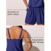 imageSummer Mae Swim Romper Womens One Piece Swimsuits with Pockets 2025 Blouson Modest Bathing SuitsNavy Blue