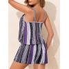 imageSummer Mae Swim Romper Womens One Piece Swimsuits with Pockets 2025 Blouson Modest Bathing SuitsPurple Boho