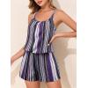 imageSummer Mae Swim Romper Womens One Piece Swimsuits with Pockets 2025 Blouson Modest Bathing SuitsPurple Boho