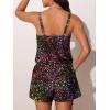 imageSummer Mae Swim Romper Womens One Piece Swimsuits with Pockets 2025 Blouson Modest Bathing SuitsTie Dye Gradient Starry Sky