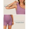imageSummer Mae Womens Maternity Bodysuit One Shoulder Pregnancy Shapewear Sleeveless Shorts Romper One Piece Jumpsuit Light Pink 12