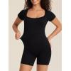 imageSummer Mae Womens Maternity One Piece Bodysuit Pregnancy ShortSleeve Shapewear Double Lined Romper Jumpsuit