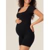 imageSummer Mae Womens Maternity One Piece Bodysuit Pregnancy ShortSleeve Shapewear Double Lined Romper Jumpsuit