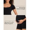 imageSummer Mae Womens Maternity One Piece Bodysuit Pregnancy ShortSleeve Shapewear Double Lined Romper Jumpsuit