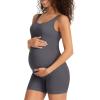 imageSummer Mae Maternity Bodysuit for Women Ribbed Pregnancy Jumpsuit Romper Sleeveless Tank Top Short Stretchy Shapewear Unitard