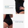 imageRibbed One Piece Swimsuits for Women Button up Swimwear Tummy Control Retro Bathing SuitsBlack