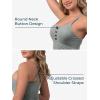 imageRibbed One Piece Swimsuits for Women Button up Swimwear Tummy Control Retro Bathing SuitsMint