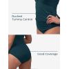 imageRibbed One Piece Swimsuits for Women Button up Swimwear Tummy Control Retro Bathing SuitsSky Blue