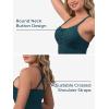 imageRibbed One Piece Swimsuits for Women Button up Swimwear Tummy Control Retro Bathing SuitsSky Blue